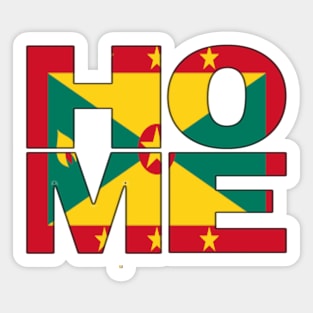 Grenada Flag Collection Spelling HOME - Grenadian - Soca Mode Sticker